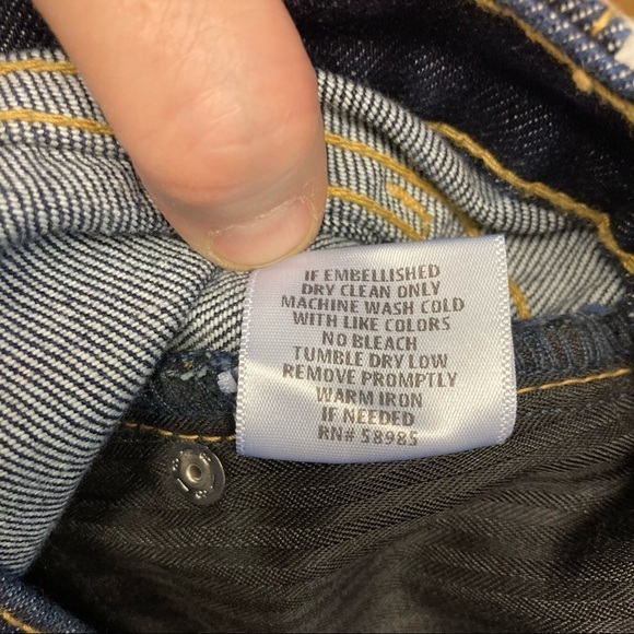 CARMAR Sz 26 High Rise Dark Wash  Raw Distressed Hem Button Fly Ankle Jeans - Picture 11 of 11